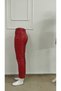 Women's Slim-Fit Leather Trousers with Pocket Detail - 5