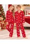 Girl and Boy Christmas Design Cotton Long Sleeve Button Pajama Set
