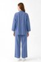 Zen Elegance Women's Kimono Set - Wide Leg Linen Textured Top and Bottom Summer Women's Set - 5