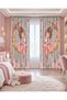 Gray Floor Moon Princess and Cat Pattern Double Winged Background Curtain