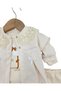 Baby Girl Lace Collared Jacket, Newborn 0-3-6-9 Months Long Sleeve Snap-On Bodysuit 3-Piece Set - 4
