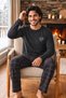 Cotton Soft Touch Anthracite Long Sleeve Men's Pajama Set