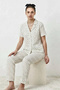 Women's Snow White V-Neck Closure Pajama Set with Elastic Waist - 4