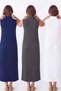 3 Pack Half Turtleneck Zero Sleeve Viscose Maxi Dress - 6