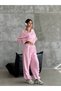 Women's High Waist Pleated Detailed Premium Tracksuit Set - 3