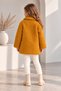Girl's Teddy Boucle Textured Plush Coat with Teddy Bear Embroidery, Silk Satin Quilted Lining, Winter Coat - 5