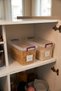 Labeled Kitchen Storage Container Set of 2, 5.5 L - Transparent with Labeled Locking Lids for Pasta and Rice - 5