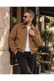 Likya Men's Cashmere Bomber Coat Quilted Lined College Collar - 8