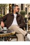 Likya Men's Cashmere Bomber Coat Quilted Lined College Collar - 8