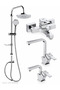 Tulio Bathroom Faucet Swan Lavatory Kitchen Sink Faucet Dst19-2 Rain Shower System Set of 4 Chrome