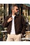 Likya Men's Cashmere Bomber Coat Quilted Lined College Collar - 6