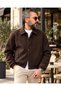 Likya Men's Cashmere Bomber Coat Quilted Lined College Collar - 5