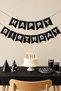 Black Silver Color Happy Birthday Pennant Banner 180 cm Birthday Ornament Party Decoration Set - 2