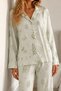 Women's Green Wrinkled Full-Length Pajama Set - 3