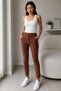 Women's Tile High Waist Gathering Ribbed Stitched Spanish Flare Pants - 2