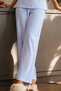 Women's Blue Textured Fabric Collared Pajama Set - 4