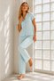 Women's Aqua Green Loose Fit Yarn Dyed Pajama Set - 5