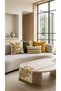 Mimoza Digital Printed 5-Piece Throw Pillow Cover and Runner Set Yellow Green Colorful Floral and Geometric Patterned Decorative Set with Double-Sided Hidden Zipper 4-Piece Throw Pillow Covers 1-Piece Runner - 7