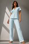 Women's Aqua Green Classic Buttoned Pajama Set
