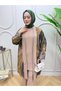 Large Size Oval Stone Detailed Knitted Fabric Three-Piece Set - 5