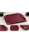 Colorido Gold Detailled Brown Handle Serving Tray – Stylish Decorative Tea, Coffee, and Breakfast Presentation Tray - 2
