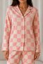 Women's Pink Patterned Basic Winter Pajama Set - 3