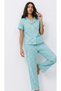 Women's Aqua Green Standard Size Elasticated Pajama Set - 5