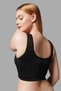 Women's Black Seamless Thick Strap Gathering Sports Bustier Sleeveless Bralet Bra - 5