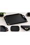 Colorido Gold Detailled Brown Handle Serving Tray – Stylish Decorative Tea, Coffee, and Breakfast Presentation Tray - 2