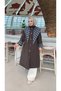 Plaid Detailed Quilted Long Women's Trench Coat - 4
