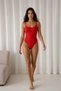 Women's Red Capless Velcro Flat Bodysuit - 4