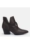 Large Size Pointed Toe V-Cut Brown Thick Heeled Boots with Metal Accessories 41-42-43-44 - 2