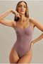 Women's Dusty Rose Thin Adjustable Strap Seamless Gathering Corset Body