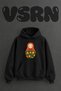Matryoshka Doll Design Pre-Printed Oversize Black Hooded Sweatshirt