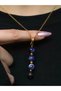 Natural Stone Sodalite Natural Stone Women's 4 Stone Steel Chain Necklace Focus and Logic Euk56Sdlt - 2