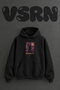 Sailor Moon Starry Night Design Pre-Printed Oversize Black Hooded Sweatshirt