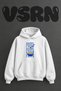 Pasta Design Pre-Printed Oversize White Hooded Sweatshirt