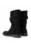 Women's Black Suede Bellows Casual Boots with Non-Slip Sole - 5