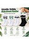 Unisex Striped Socks, 8-Pack, 07 "Good Vibes" Print, Black and White, Long-Cuff, Sports, College, BX - 3