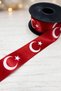 Turkish Flag Printed Satin Ribbon Red 4 cm Width X 10 Meters - October 29 Republic Day - November 10 Commemoration - August 30 - 2