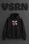 One Piece Luffy Design Pre-Printed Oversize Black Hooded Sweatshirt