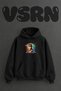 Neon Softball Design Pre-Printed Oversize Black Hooded Sweatshirt