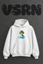 Palm Island Design Pre-Printed Oversize White Hooded Sweatshirt