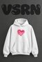 Hearts Watercolor Design Pre-Printed Oversize White Hooded Sweatshirt