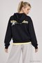 Hooded Printed Oversize Knitted Sweatshirt Lrn0080 Dark Blue - 3