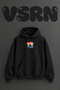 Orca Design Pre-Printed Oversize Black Hooded Sweatshirt