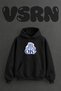 Everything Ok Tasarım Front Printed Oversize Black Hooded Sweatshirt