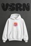 Starburst Design Pre-Printed Oversize White Hooded Sweatshirt