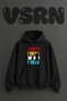 Tennis Player Design Pre-Printed Oversize Black Hooded Sweatshirt