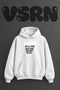 Run Typography Design Pre-Printed Oversize White Hooded Sweatshirt